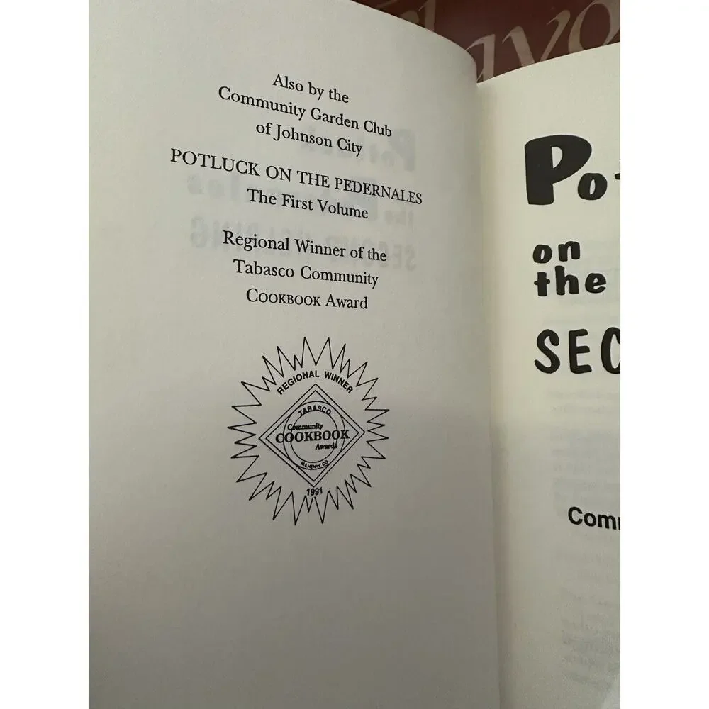 Potluck On The Pedernales Second Helping Hardcover‎ Cookbook Of LBJ Country